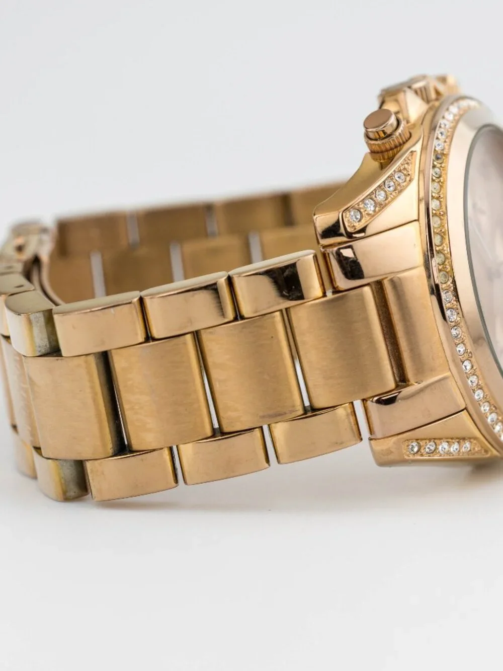 Michael Kors MK-5263 Crystal Chronograph Quartz Analog Women's Watch New Battery